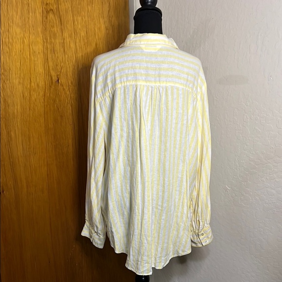 LC Lauren Conrad Yellow and White Striped Blouse - Picture 2 of 5